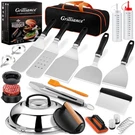 Stainless Steel Flat Top Grill Tools Kit With Basting Cover. Fixed Price $65.99.
