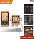 Digital Bbq Thermometer With 4 Probes And Smart Alerts - 1000FT Wireless Range. Fixed Price $95.89.