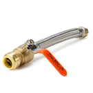 Littlewell 3/4" Pf 1" Mnpt 12-INCH Braided Ss Hose Connector With Ball Valve. Fixed Price $57.99.