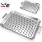 Pan Set Of 2, Topper For Outdoor Grill, Stainless Steel Roasting Bas. Fixed Price $39.57.