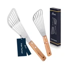 Hotec 2PCS Stainless Steel Wooden Handle Fish Spatula, Metal Flipping.... Fixed Price $16.99.