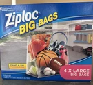 Ziploc Big Xl (4 Bags) 10 Gallon X-large Storage 24 X20 New In Box.. Fixed Price $22.00.