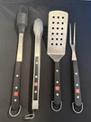 Wusthof Bbq Tool Set - 4 Pieces Turner, Fork, Tongs, Brush Stainless Steel. Fixed Price $59.99.