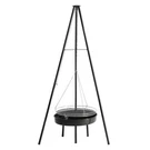Campfire Tripod Bbq Grill:adjustable Grate & Bowl For Outdoor Camping Black. Fixed Price $69.95.
