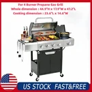 Shinestar 4 Burner Propane Gas Grill 51000 Btu Bbq With Side. Fixed Price $299.99.