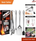 Premium 4-PIECE Stainless Steel Bbq Grill Tools Set Lifetime Quality. Fixed Price $56.99.