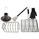 Vision Grills Smoking Accessory Kit -grill Basket, Rib Rack, Roaster, Mop, Glove. Fixed Price $79.99.