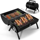 2-IN-1 Portable Charcoal Grill, Heavy Duty Tabletop Bbq For Camping & Patio. Fixed Price $76.99.