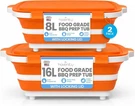 Havenity 16L + 8L Bbq Prep Tub (2 Pack) Cutting Board And Lid Set. Fixed Price $51.99.