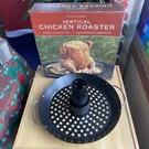 Williams Sonoma Vertical Chicken Roaster Convertible Roasting Pan Box. Fixed Price $18.00.