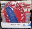 New Mainstays 30 Piece Barbeque Set Bbq Party Bpa Free Red White Blue A1 Cookout. Fixed Price $30.00.
