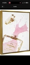 Stupell Industries Chanel No. 5 Perfume Bottle Canvas Wall Art Gold Frame 17X21. Fixed Price $49.99.