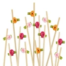 Bamboomn Color Fancy Flower Cocktail Appetizer Toothpick Stick Drink. Fixed Price $12.95.