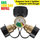 Propane Tank Splitter Adapter 2 Way Lp Gas Tee Connector With Gauge. Fixed Price $14.95.