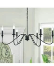 Black CHANDELIER,6-LIGHT Rustic Industrial Iron Chandeliers For Dining Room. Fixed Price $39.95.