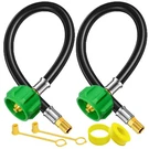 Fjxbywm 15 Rv Propane Hose With 1/4" Male NPT/QCC1, Black/green. Fixed Price $32.49.
