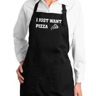 Just Want Pizza Lover Funny Gift Apron W/pockets Cook Baking Grill Bbq. Fixed Price $16.07.