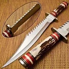 17.0" Custom Handmade D2 Tool Steel Hunting Bowie Knife With Leather Sheath. Fixed Price $119.99.
