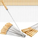 50 Pcs 16" Kabob Skewers With Wood Handle Stainless Steel For Bbq Grilling. Fixed Price $38.28.