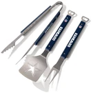 Nfl Dallas Cowboys Bbq Set 3-PIECE Stainless Steel, 22"X9" Grill Tools. Fixed Price $44.44.