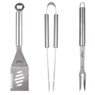 Jim Beam 3 Piece Stainless Steel Bbq Tool Set (spatula,tongs,fork). Fixed Price $29.00.