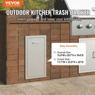 Vevor Pull Out Trash Drawer 13.4WX26HX19.6D Inch Lower Sliding Rails Stainless. Fixed Price $215.00.