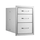 Outdoor Kitchen Drawers 14W X21H X23D Triple Bbq Stainless Steel W/ Vent. Fixed Price $149.14.