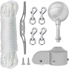 Flagpole Hardware Repair Parts KIT-50 Feet Halyard Rope +3" Silver BALL+6" Zi.... Fixed Price $35.33.