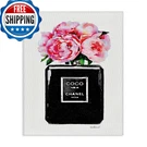 Stupell Glam Perfume Bottle Flower Black Peony Pink Wall Art 1.5" Wood Frame. Fixed Price $59.55.