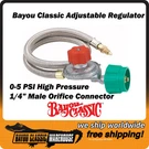 Bayou 0-5 Psi Hi Pressure Lpg Adjustable Regulator W/ 36" Stainless Hose M5HPR. Fixed Price $42.88.
