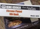 King Kooker Chrome Plated Rib Rack Silver Easy Clean Finish Model 8RPR Mpn. Fixed Price $19.99.