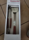 Kitchenaid Empire Red 2PIECE Stainless Steel Grilling Set Spatula Tongs 2014. Fixed Price $19.95.