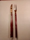 Bbq Grill Fork And Knife Set 20" Rosewood & Stainless Steel. Fixed Price $14.99.