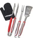 3 New Cuisinart Grilling Tool Set Fork Spatula Tongs Professional Chef Red. Fixed Price $20.00.