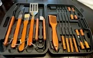 Home-complete M030328 Wood Bbq Grill Tool Black (set 0F 18). Fixed Price $19.00.