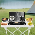 3 Burner Modern Portable Cooking Propane Butane Gas Camping Stove W/ Grid + Tray. Fixed Price $81.99.