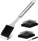 16.5 Grill Brush And Scraper With 2 Replacements & Silver. Fixed Price $14.52.