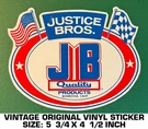 Justice Bros Quality Products - Vintage Original Vinyl Decal Sticker. Fixed Price $9.47.