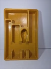 Vintage Harvest Gold Plastic Silverware Tray Utensil Drawer Organizer Mcm. Fixed Price $12.95.
