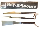 Vintage Mcm Vernon BAR-B-3SOME Stainless Steel And Wood Barbeque Set New Box. Fixed Price $7.99.