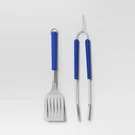 2PC Tongs And Spatula Grill Tool Set Stainless Steel Cobalt - Room Essentials. Fixed Price $13.74.