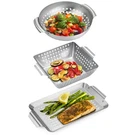 Onlyfire 3 Packs Grill Baskets, Heavy Duty Stainless Steel Perforated Vegetable. Fixed Price $44.10.