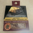 New Charcoal Companion V-shape Smoker Box Set With Hickory Wood Chips. Fixed Price $20.10.