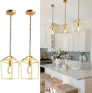 2-PACK Gold Pendant Lights For Kitchen Island, Modern Metal Cage Design. Fixed Price $108.99.