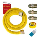 1/2" Od 72" (6FT) Universal Gas Flex Connector Kit, Safeguard Yellow Coated.... Fixed Price $75.78.