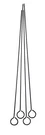 Hic Reusable Nonstick Barbecue Grilling Shish Kabob Skewers With Ring-handle. Fixed Price $9.50.