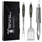 Grilaz Stainless Steel Bbq Tool Set With Veined-dyed Wooden Handles Heavy Duty. Fixed Price $56.73.