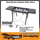 Bayou Classic DB375 Dual Burner Outdoor Patio Stove Up 62 Quarts 41K Btu. Fixed Price $308.88.
