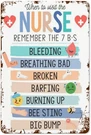 Metal Tin Wall Sign When To Visit The Nurse School Clinic Decor 12X8 Inch. Fixed Price $14.40.