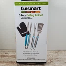 Cuisinart 3 Pc Grill Bbq Tools Utensil Set Spatula Tongs Fork Glove Comfort Grip. Fixed Price $15.99.